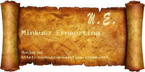 Minkusz Ernesztina névjegykártya
